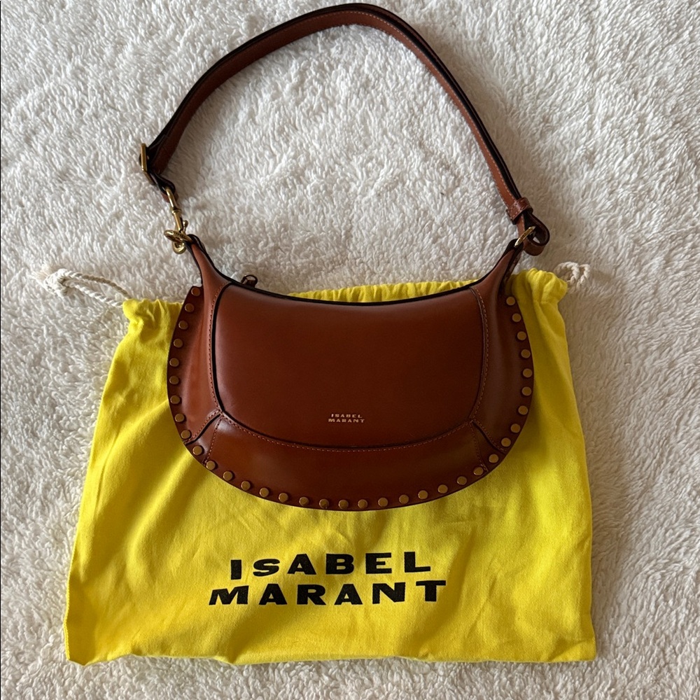 Isabel Marant Tan Leather Studded Shoulder Bag